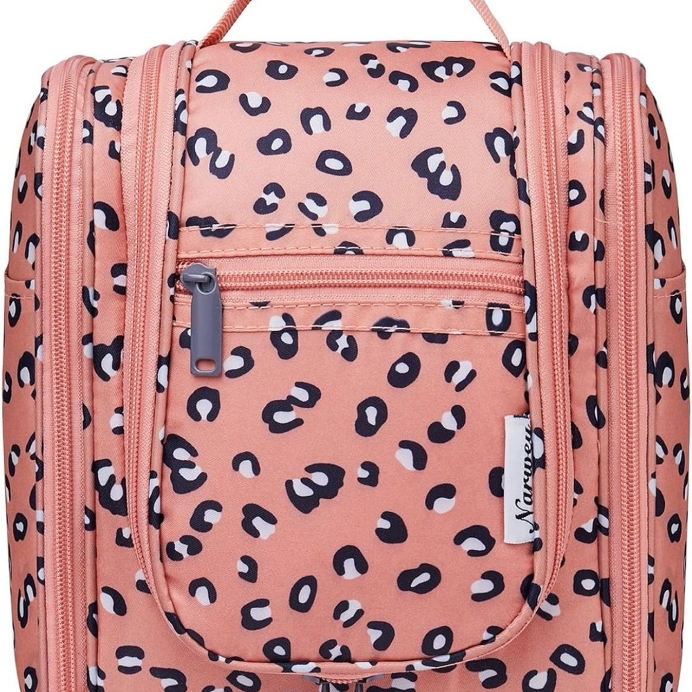 Amazon Pink-Orange Medium Leopard Print Travel Bag - image 1